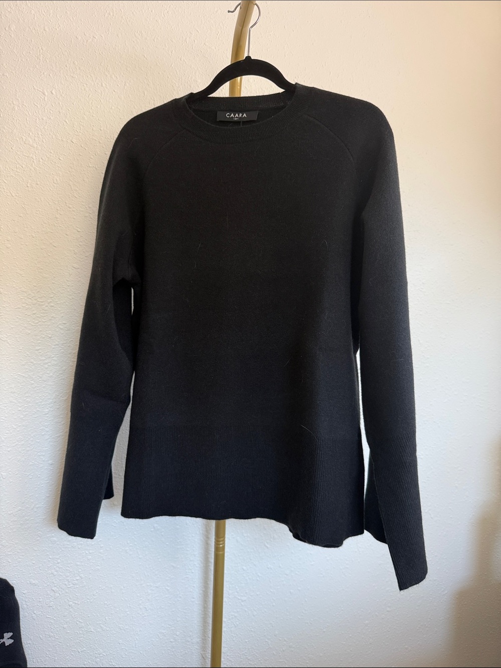 NWT Med Caara Black Crewneck Sweater